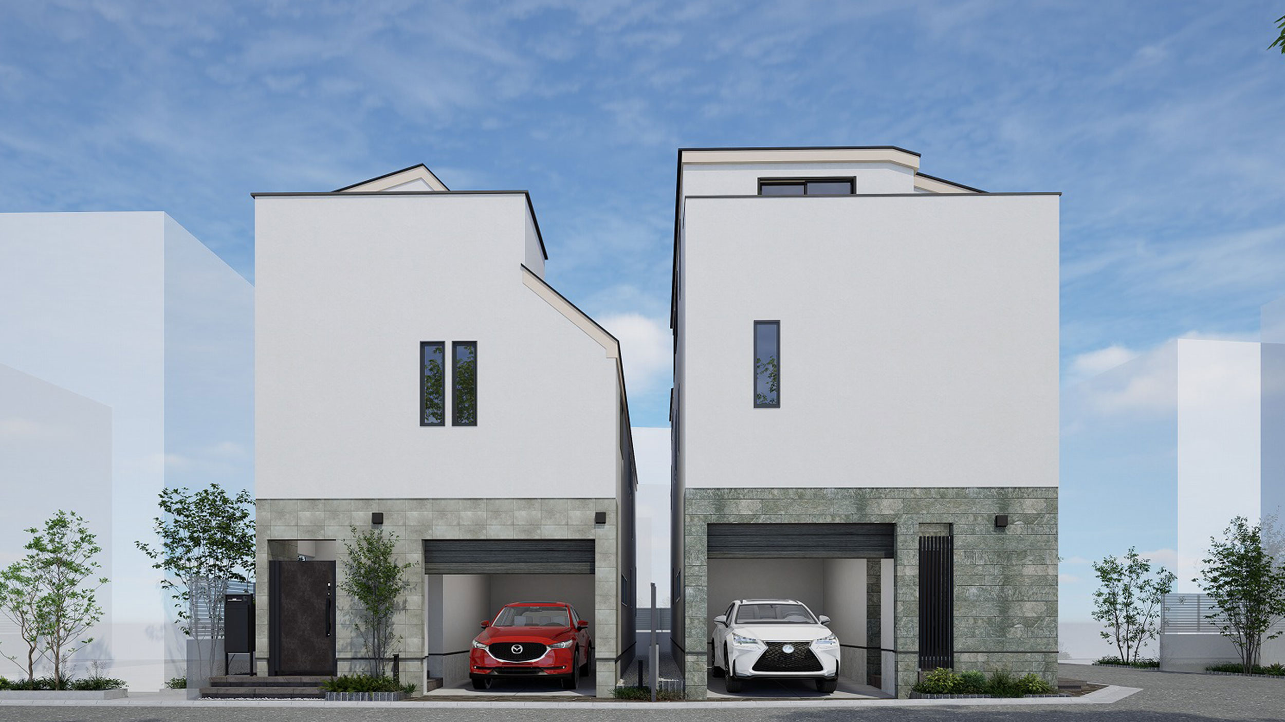 A号棟B号棟外観完成イメージ